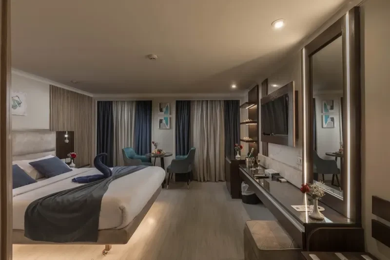 Royal Beau Rivage Cruise elegant bedroom cabin with Nile view